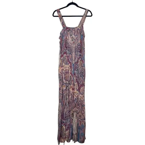 ba&sh Baraka Rose Sleeveless Paisley Printed Maxi Dress Large Boho Hippie Shift